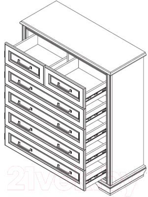 Комод Black Red White Stylius B169-KOM6S
