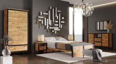 Каркас кровати Black Red White Loft LOZ120x200