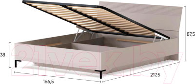 Двуспальная кровать Black Red White Domenica LOZ160x200 с подъемным механизмом