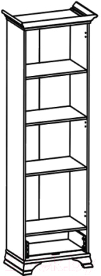 Шкаф с витриной Black Red White Kentaki S320-REG1W1S