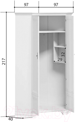 Шкаф Black Red White Kentaki S320-SZFN2D