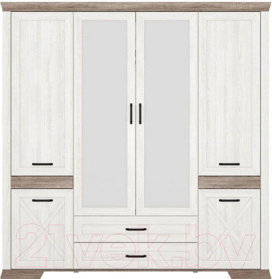 Шкаф Black Red White Marselle SZF6D2S - фото