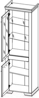 Шкаф с витриной Black Red White Marselle REG1W1DL