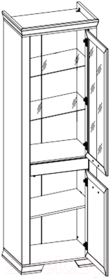 Шкаф с витриной Black Red White Marselle REG1W1DP