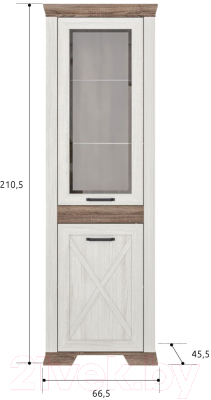 Шкаф с витриной Black Red White Marselle REG1W1DP