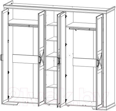 Шкаф Black Red White Marselle SZF5D