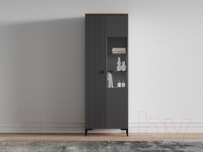 Шкаф с витриной Black Red White San Gimignano REG1D1W