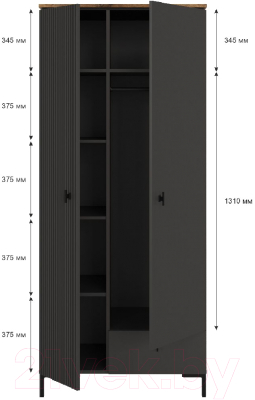 Шкаф Black Red White San Gimignano SZF2D1S