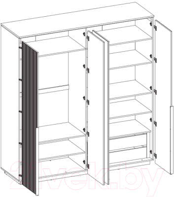 Шкаф Black Red White San Gimignano SZF4D