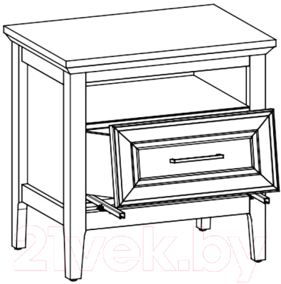 Прикроватная тумба Black Red White Classic KOM1S