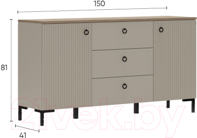 Тумба Black Red White Domenica KOM2D3S