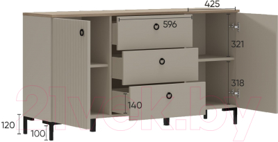 Тумба Black Red White Domenica KOM2D3S