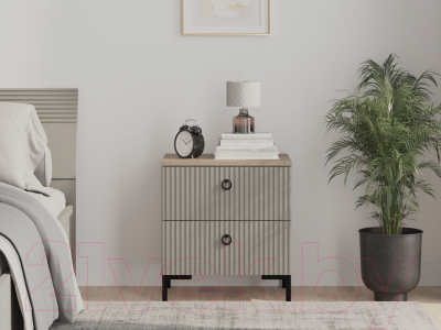 Прикроватная тумба Black Red White Domenica KOM2S