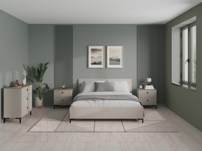 Прикроватная тумба Black Red White Domenica KOM2S