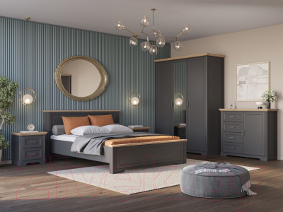 Прикроватная тумба Black Red White Jasmin KOM2S