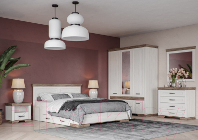 Прикроватная тумба Black Red White Marselle KOM1S