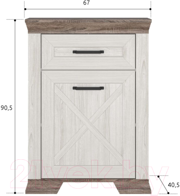 Тумба Black Red White Marselle KOM1D1S