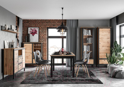 Обеденный стол Black Red White Loft STO130/170