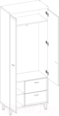 Шкаф Black Red White Grace SZF2D2S