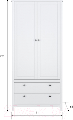 Шкаф Black Red White Ewa SZF2D2S/90