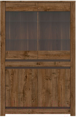 Шкаф с витриной Black Red White Kada S404-REG2W2D