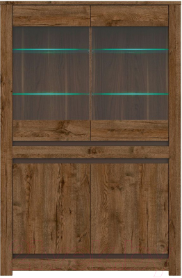 Шкаф с витриной Black Red White Kada S404-REG2W2D с подсветкой