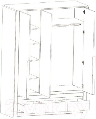 Шкаф Black Red White Kada S404-SZF3D3S