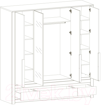 Шкаф Black Red White Kada S404-SZF4D3S