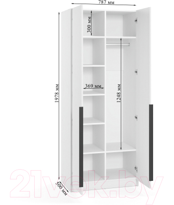 Шкаф Soma Lord Black 80x200