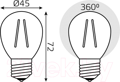 Набор ламп Gauss Filament Globe Е27 7W 4100К / 105902207T