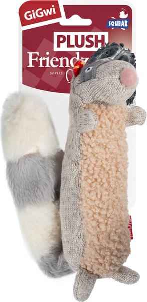 Игрушка для собак Gigwi Plush Friendz Енот с пищалкой
