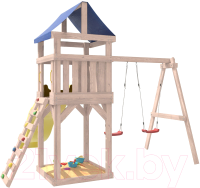 Игровой комплекс National Tree Company С качелями лодочка IgroWoods / ДКНП-1 (не окрашен)