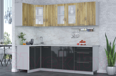 Кухонный гарнитур Интерлиния Мила Пластик 1.2x2.4