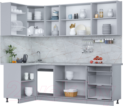Кухонный гарнитур Интерлиния Мила Пластик 1.2x2.4