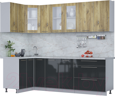 Кухонный гарнитур Интерлиния Мила Пластик 1.2x2.5 - фото