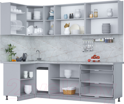 Кухонный гарнитур Интерлиния Мила Пластик 1.2x2.5