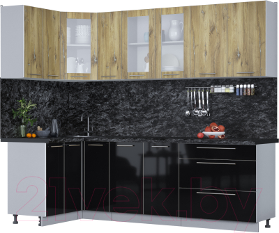 Кухонный гарнитур Интерлиния Мила Пластик 1.2x2.5 - фото