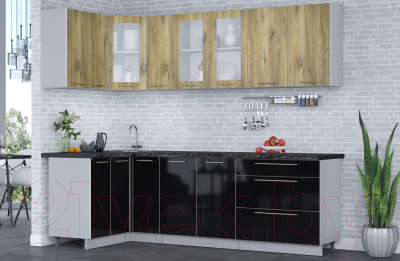 Кухонный гарнитур Интерлиния Мила Пластик 1.2x2.5