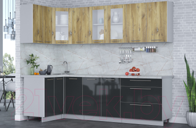 Кухонный гарнитур Интерлиния Мила Пластик 1.2x2.6