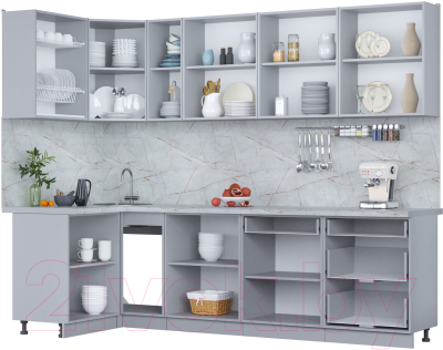Кухонный гарнитур Интерлиния Мила Пластик 1.2x2.7