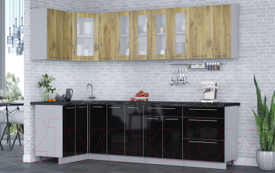 Кухонный гарнитур Интерлиния Мила Пластик 1.2x2.7