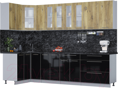 Кухонный гарнитур Интерлиния Мила Пластик 1.2x2.9 - фото