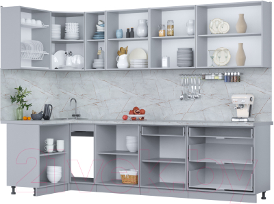 Кухонный гарнитур Интерлиния Мила Пластик 1.2x2.9