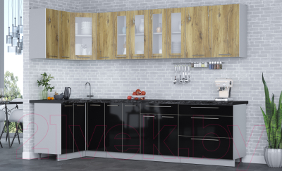 Кухонный гарнитур Интерлиния Мила Пластик 1.2x2.9