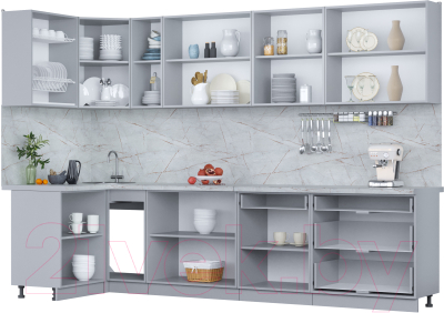 Кухонный гарнитур Интерлиния Мила Пластик 1.2x3.1
