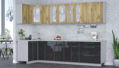 Кухонный гарнитур Интерлиния Мила Пластик 1.2x3.1