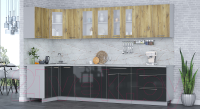 Кухонный гарнитур Интерлиния Мила Пластик 1.2x3.2