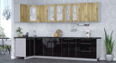 Кухонный гарнитур Интерлиния Мила Пластик 1.2x3.2