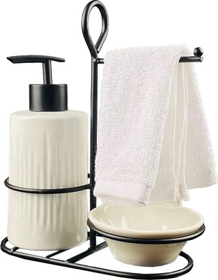 Дозатор моющего средства с подставкой для губки Lenardi 146-017 - фото