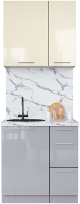 Кухонный гарнитур Интерлиния Мила Пластик 0.8 А - фото